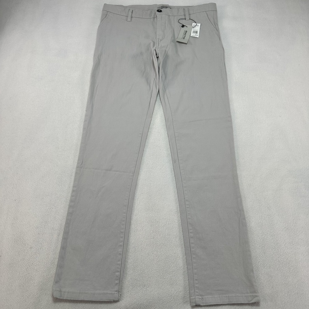 Kenneth‎ Cole Reaction Pants Mens 32x30 Gray Chino Straight Leg Casual Office
